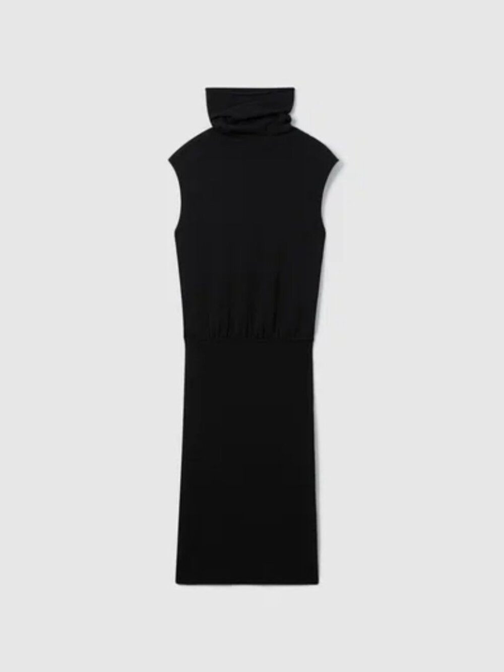 REISS Cici Roll Neck Draped Midi Dress in Black - Size XS - NWT - Picture 5 of 9